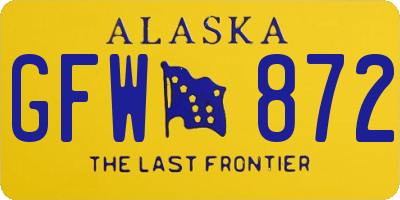AK license plate GFW872