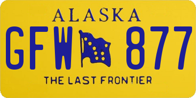 AK license plate GFW877