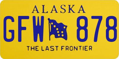 AK license plate GFW878