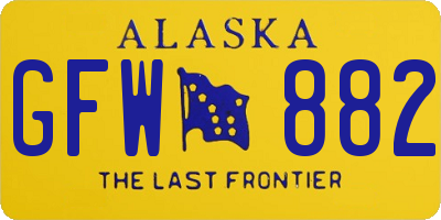 AK license plate GFW882