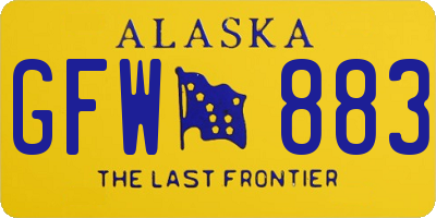 AK license plate GFW883