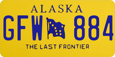 AK license plate GFW884