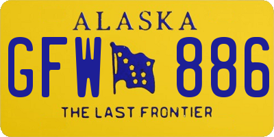 AK license plate GFW886
