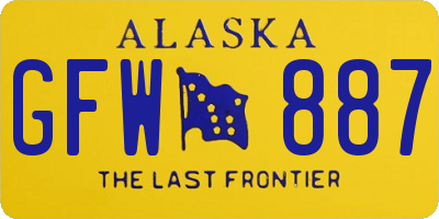 AK license plate GFW887