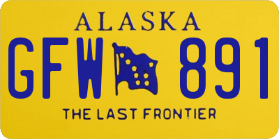 AK license plate GFW891