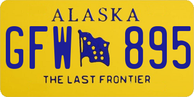 AK license plate GFW895
