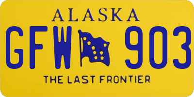AK license plate GFW903