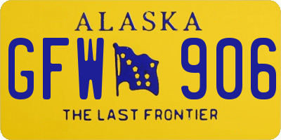 AK license plate GFW906