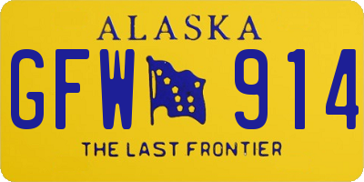 AK license plate GFW914