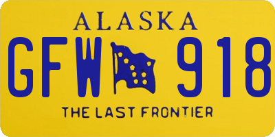 AK license plate GFW918