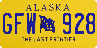 AK license plate GFW928