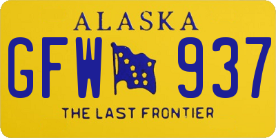 AK license plate GFW937
