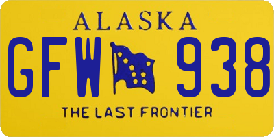 AK license plate GFW938