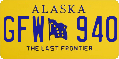 AK license plate GFW940