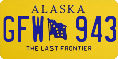 AK license plate GFW943