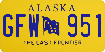 AK license plate GFW951