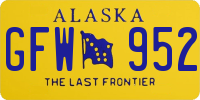 AK license plate GFW952