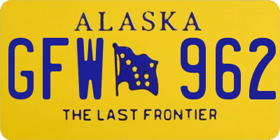AK license plate GFW962