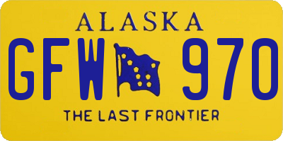 AK license plate GFW970