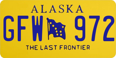 AK license plate GFW972