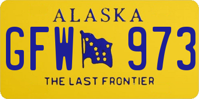 AK license plate GFW973