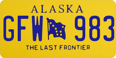 AK license plate GFW983