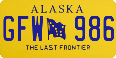 AK license plate GFW986