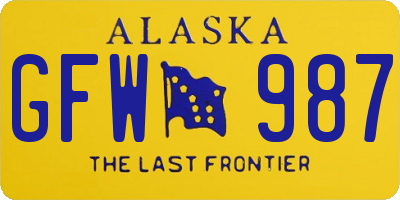AK license plate GFW987
