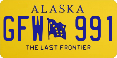 AK license plate GFW991