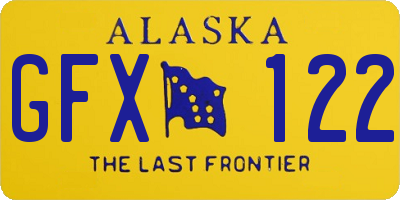 AK license plate GFX122