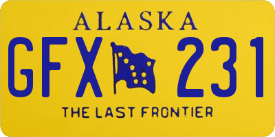 AK license plate GFX231