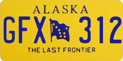 AK license plate GFX312