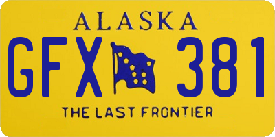 AK license plate GFX381