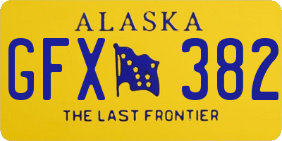 AK license plate GFX382