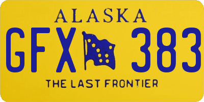 AK license plate GFX383