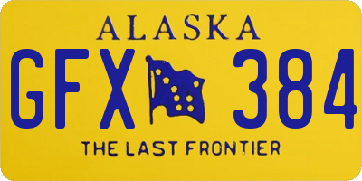 AK license plate GFX384