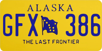 AK license plate GFX386