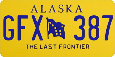 AK license plate GFX387