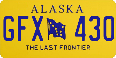 AK license plate GFX430