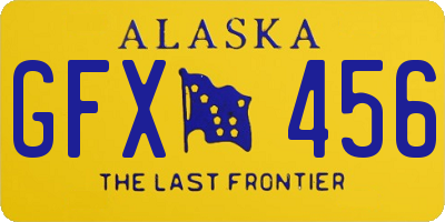 AK license plate GFX456