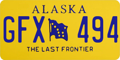 AK license plate GFX494