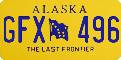AK license plate GFX496