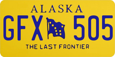 AK license plate GFX505