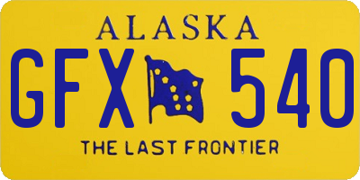 AK license plate GFX540