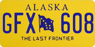AK license plate GFX608