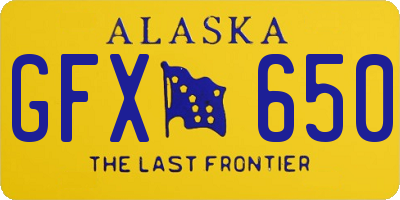 AK license plate GFX650