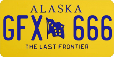 AK license plate GFX666