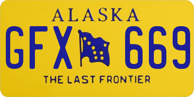 AK license plate GFX669