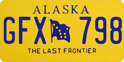 AK license plate GFX798