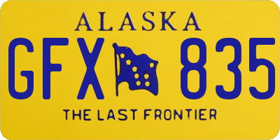 AK license plate GFX835